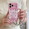 Funda de teléfono con diseño de corazón de lunares de diamantes brillantes para Apple 18 Pro Max, iPhone 17, con espejo, 15, y cordón, 16, diseño creativo