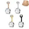 Comercio electrónico transfronterizo moda europea y americana plating de clavo de ombligo de diamante multicolor exquisito redondo de cuatro garras circón anillo de ombligo adornos de ombligo