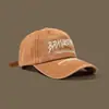 2024 Nuevo Sombrero para Mujer con Circunferencia de Cabeza Grande que Hace la Cara Pequeña Casual con Letras Gorra de Béisbol Retro Visera Curva Parte Superior Suave Sombrero de Pico para Hombre