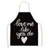 Delantal de Lino Impreso con Cartas de Amor para el Día de San Valentín de Amazon Funda Sucia y Anti-Manchas para Cocina Casera Fábrica Directa Cabello