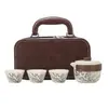 Juego de Té Portátil Xishangmei de 1 Tetera y 3 Tazas de Preparación Rápida para Viaje Estilo Camping al Aire Libre Regalo de Negocios