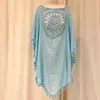 2021 novo sexy transfronteiriço ombro a ombro vazado solto plus size franja biquíni estilo ins blusa de praia ao ar livre