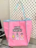 Bolso Tote para Mujer 2025 Verano Nuevo Tendencia Gran Capacidad Bordado de Dibujos Animados Bolso de Hombro para Niñas Bolsa de Compras Urbana