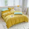 Juego de Sábanas de Color Sólido de Cuatro Piezas, Funda Nórdica, Juego de Ropa de Cama Individual para Dormitorio de Estudiantes de Tres Piezas, Venta al por Mayor, Comercio Exterior, Transfronterizo