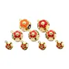 Campana Hueca de Cloisonné de 13 mm, Campana Pequeña de Bola de Flor Colorida, Colgante Decorativo Metálico Esmaltado para Manualidades al por Mayor