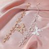Kayi Nuevo Estilo Europeo y Americano Pequeño Fresco Simple Brillante Mariposa Completa de Diamante Hueco Cadena de Pie para Mujer Decoración de Pie de Alta Gama
