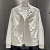 Moda Retrô Americana Streetwear Solto Jaqueta Simples Casaco Masculino Outono Novo High Street Cor Sólida Versátil Top