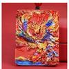 Cinabrio Pintado Babao Loto Cinabrio Thangka Joyería de Cinabrio Mano Arena Roja Dios de la Riqueza Zodíaco Dragón Marca Joyería Colgante