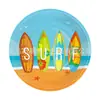 Kit de pratos de papel descartáveis com tema de praia de surf transfronteiriça Decoração Sun Party suprimentos de mesa descartável