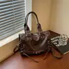 Bolsa Grande Capacidade Retrô Feminina 2026 Novo Estilo Moda Trabalho Bolsa de Ombro Bolsa Transversal Casual Bolsa Boston de Mão