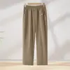 Pantalones Cortos Finos de Seda de Hielo de Verano para Mujeres de Mediana Edad y Mayores, Pantalones Rectos Sueltos, Pantalones Casuales Estilo Mamá, Pantalones Largos Sueltos