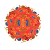 Traje antiguo Hanfu retro carácter Shou redondo chaqueta china pequeña parche bordado tela de parche bordada roja negra de moda