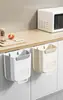 Cubo de basura de pared para cocina, puerta de armario doméstico, contenedor de almacenamiento, residuos de cocina de gran capacidad plegable, papelera no perforada
