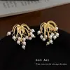 Pendientes de Borla con Perlas Estilo Fuegos Artificiales Franceses, Únicos y de Moda, Lujo Ligero con un Toque de Alta Gama, Temperamento Exagerado, Pendientes Transfronterizos para Mujer