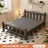 Cama plegable cama individual adulto simple 1.2 metros hogar cama pequeña 1.5 metros doble cama engrosada dormitorio tablero duro cama de arte en hierro