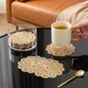 Posavasos de PVC con Forma de Corazón Más Vendido Transfronterizo, Lujo Accesible, Posavasos de Café con Corte y Estampado en Caliente, Impermeable, Antideslizante, Resistente a Altas Temperaturas, Estilo Escandinavo