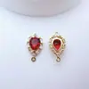 Pingente de Gota d'Água com Microincrustação de Cobre Pulseira com Charme de Zircônia Jóias Color-Preserving DIY Feito à Mão Colar com Pingente Duplo Acessórios