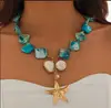Brincos de Praia Transfronteiriços Europeus e Americanos, Brincos Criativos Novos de Estrela-do-Mar, Pingentes de Estrela-do-Mar com Pérolas, Joias Personalizadas de Alto Padrão