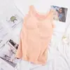 Camisole de Renda V-Neck Sem Costura Ursinho Fada com Forro de Lã e Roupa Íntima Acolchoada com Bojos no Peito, Camada Base Colete Térmico Item Quente