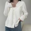 Cardigã de Tricô Simples Preguiçoso com Decote em V e Botões Feminino Suéter de Cor Sólida Casaco Feminino Outono e Inverno Novo Casaco Solto Feminino