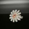 Anel S925 Corte Flor de Gelo Diamante de Alto Carbono Feminino Exagerado Exquisito Flor Super Brilhante Diamante Completo Estilo Delicado Anel Personalizado