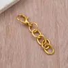 Fecho tipo lagosta 303 com corrente de quatro seções, corrente O banhada a ouro e prata, fecho tipo lagosta de 14 mm para acessórios de boneca