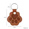 Chaveiro de Couro para Armazenamento de Pelos de Pet Transfronteiriço, Pingente Lembrança de Pelo de Cachorro, Chaveiro Fofo de Patinha de Cachorro