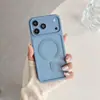 Capa de celular anti-queda dois em um fosca semitransparente adequada para Apple 17ProMax, capa protetora simples Magsafe
