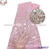Bordado de estrelas e pontos com miçangas, malha com bordado completo, acessórios de renda, vestido fresco, roupa de noite, tecido de renda
