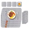Juego de manteles individuales de fieltro, tapete resistente al calor para mesa de comedor en casa, posavasos y bases para cuencos para desayuno y comida occidental, manteles individuales de fieltro para ventas transfronterizas