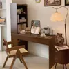 Escritorio de Esquina de Madera Maciza Cuidadosamente Seleccionada, Librero y Estantería Integrados en la Pared para Leer y Estudiar, Escritorio de Computadora de Pared para Dormitorio