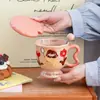 Tazas de Cerámica de Alta Gama para Niñas, Tazas de Agua Cerámicas de Aspecto Elegante para el Hogar, Tazas de Desayuno para la Oficina, Regalos Prácticos para Mujeres
