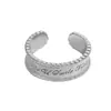 Anillo de Plata de Ley S925 Versión Coreana para Mujer, Diseño de Nicho con un Estilo Minimalista Fresco, Anillo Abierto Ajustable