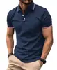 Camisa Polo de Verão Golfe Cor Sólida Estampa Digital 3D Casual de Negócios Manga Curta Camiseta Polo Vendedor de Sucesso Transfronteiriço