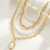 Collar de Perlas Oceánicas de Venta Caliente Transfronterizo Europeo y Americano Cadena para Clavícula de Mujer Colgante de Estrella de Mar y Concha Collar Multicapa Apilable Venta al por Mayor