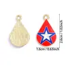 Nuevo Colgante de Gota de Aceite del Día de la Independencia Americana Accesorios de Joyería de Aleación DIY Colgante para Collar Llavero Cruz Colgante Venta Caliente Transfronteriza
