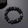 Pulsera de Cuentas Estrella Mang Dorada para Hombre Roca Volcánica Avanzado Nuevo Diseño de Cuentas Color Sin Diseño Accesorios Versátiles Joyería