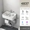 Lavabo de Pared para Uso Doméstico, Juego de Lavabo para Baño en Balcón, Soporte Triangular Simple de Cerámica para Apartamentos Pequeños