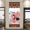 Tela Colgante Decoración de Casa de Huéspedes de Xizang Pintura de Tela Colgante de Pared de Fondo para Sala de Estar de Xizang Estilo Étnico Tapiz con Borlas para Sala de Té Tapiz Tapiz