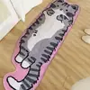 Alfombra de Rayas de Animales de Dibujos Animados, Manta para Mesita de Noche de Dormitorio, Tapete para Mesa de Centro de Sala de Estar de Gatito, Alfombra de Piso Resistente a Manchas y Fácil de Cuidar de Imitación de Cachemira