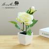 Flores Artificiales, Rosas de Dos Cabezas, Bonsái Pequeño, Flores Falsas, Adornos Pequeños Creativos para Interiores, Plantas en Maceta Simuladas, Productos Transfronterizos