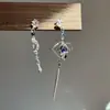 Pendientes de Botón Vintage "El Mago de Oz" Gota de Agua Verde Fresca Mariposa Primavera Verano