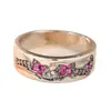 Anillo Estilo Palacio Retro Huajie Tallado a Mano Incrustado con Circonita Sintética, Joyería de Anillo Exquisita y Versátil para Mujeres