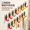 Colgador de pared con forma de chile, gancho creativo perforado fijo para llaves para entrada y pasillo