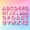 Contas de Letra Acrílicas de Cor Única com Furo Grande para Correntes de Celular Artesanais DIY, Decorações de Bolsa, Pingentes de Chaveiro e Acessórios