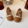 Zapatos de Cuero para Niñas 2026 Otoño Nuevos de Suela Gruesa Estilo Retro Francés Estilo Universitario Zapatos de Una Sola Pieza para Combinar con Faldas Zapatos Mary Jane para Niños