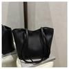 Bolso Tote de PU de Color Sólido, Nuevo, Gran Capacidad, 2025, Casual, Elegante y Único, Bolso de Hombro para Mujer