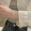 Joyería de Acero de Titanio Estilo ins Frío Estilo Japonés y Coreano Pulsera con Forma de Corazón de Durazno Doble Corazón Anillo de Eslabones Pulsera de Amor Pequeño para Mujer