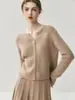 Suéter de Cachemira Suave y Amigable con la Piel para Mujer Cárdigan de Punto con Cuello en V Otoño e Invierno Estilo Nuevo Color Sólido Suéter Chaqueta de Manga Larga Moderno