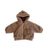 Blusas de Inverno Estilo Coreano para Bebês Meninos e Meninas, Jaqueta Aconchegante com Capuz de Urso em Veludo de Cordeiro Espessado, Roupas de Algodão da Moda